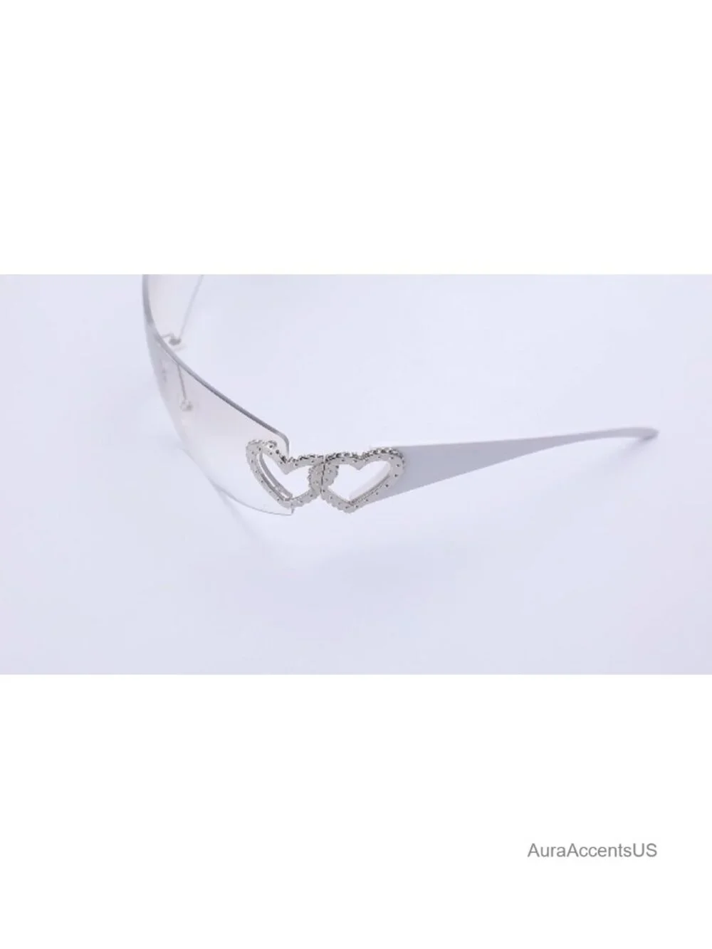 Rimless Wrap Around Y2K Sunglasses Tinted Lens Oversized Retro UV